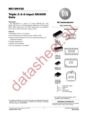 MC10H105FNR2 datasheet  